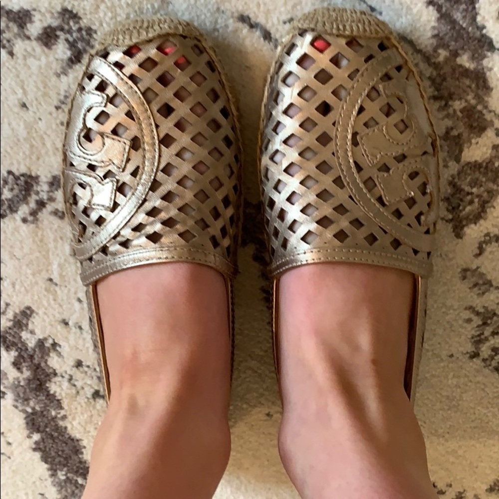Gold Tory Burch Espadrilles